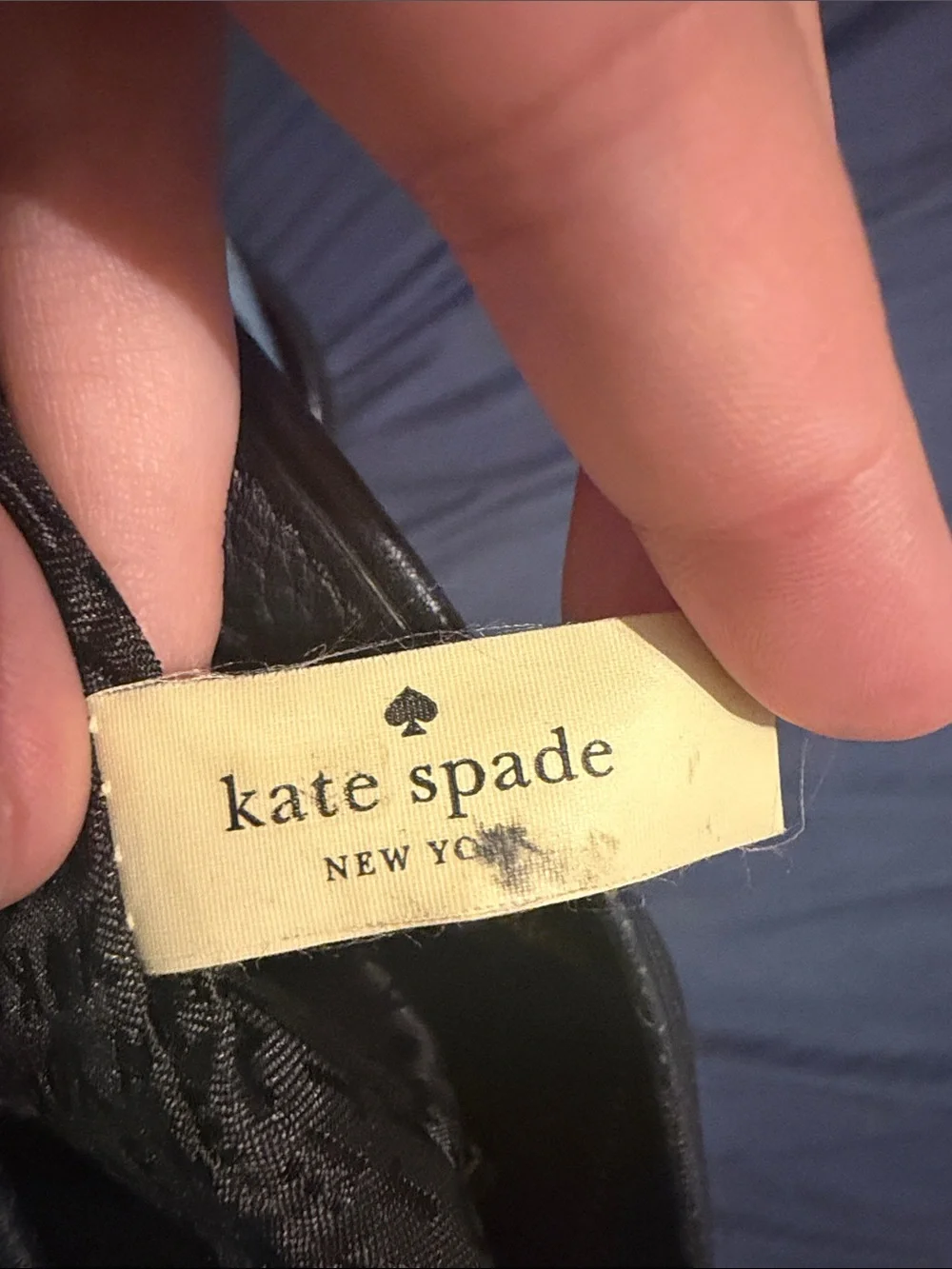 kate spade Black Pebbled Leather Messenger Crossbody with Gold Hardware